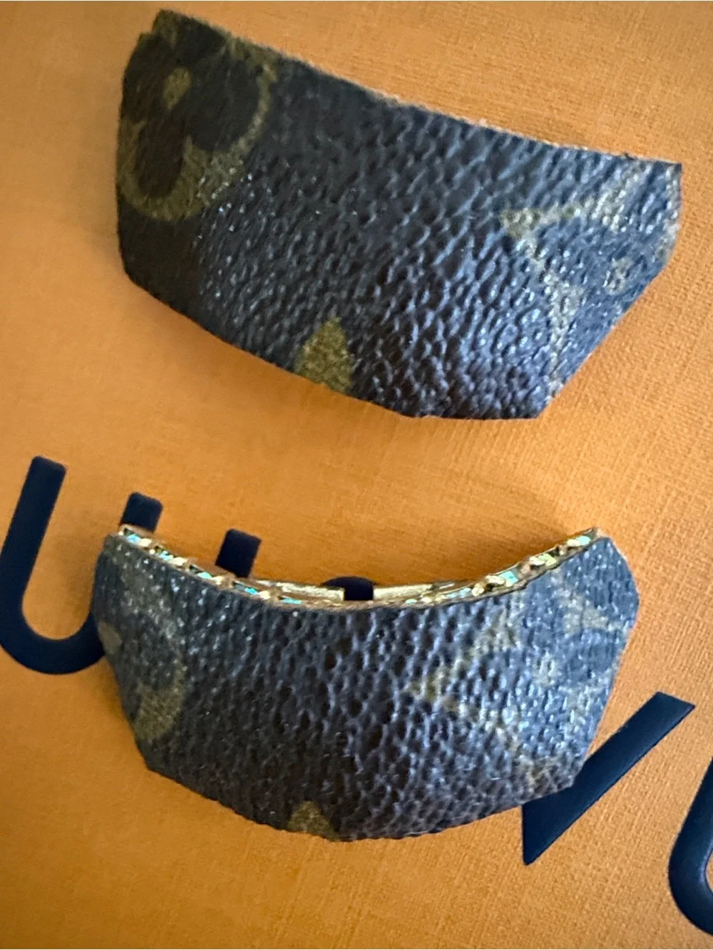 Handmade canvas shoe clips on